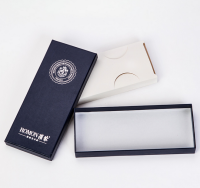 TIE BOX037 Design blue tie box supply long tie box  online order tie box  tie box factory front view